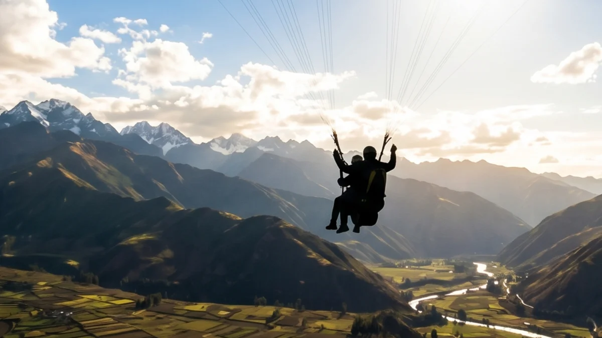 Parapente para principiantes en Cusco — vuelo tándem sobre el Valle Sagrado