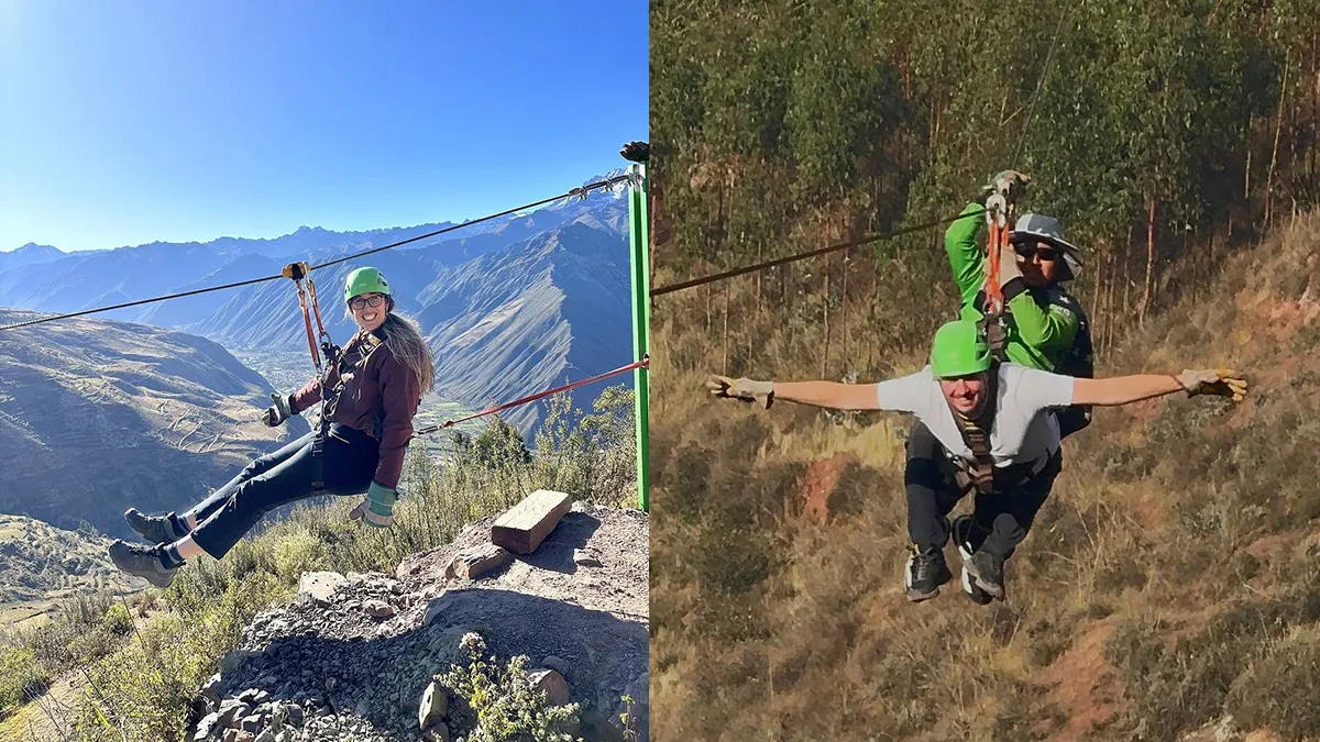 Abenteuertourismus in Cusco — Zipline-Flug über das Heilige Tal