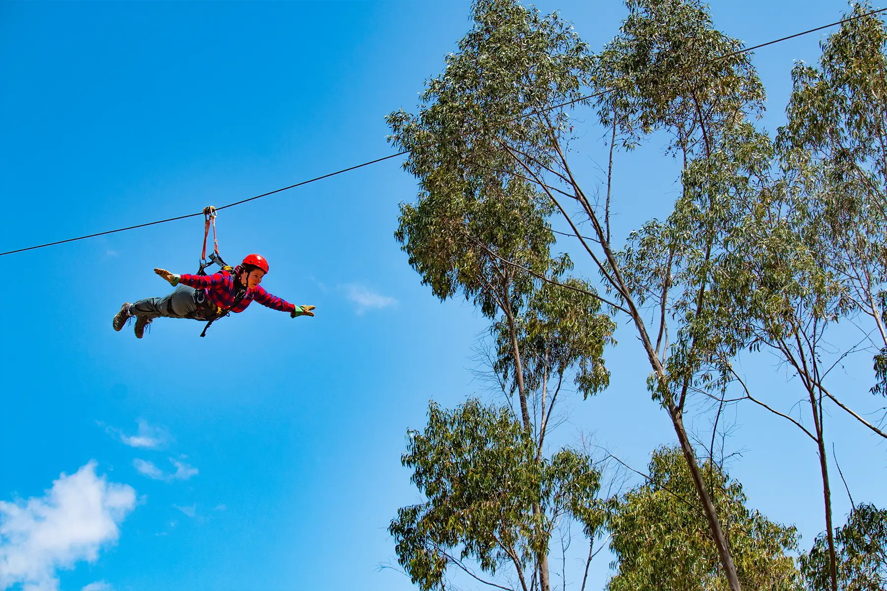 Zipline in the Sacred Valley of the Incas near Cusco, Peru