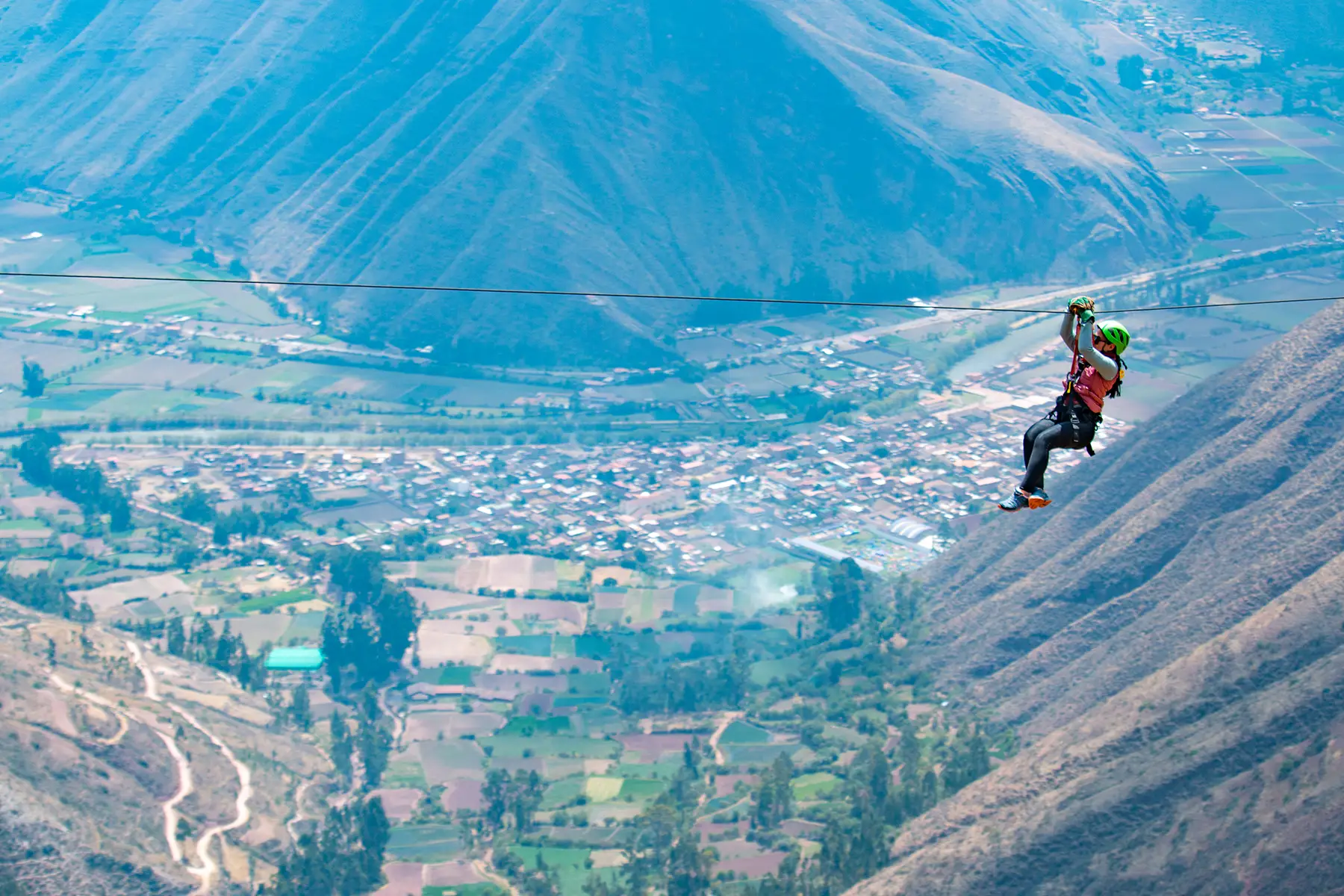 Ziplining near Cusco with panoramic Andean views in the Sacred Valley